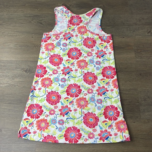 Garnet Hill Kids Girls Floral Racerback Tank Dress, Pink White, size XL - Picture 8 of 9